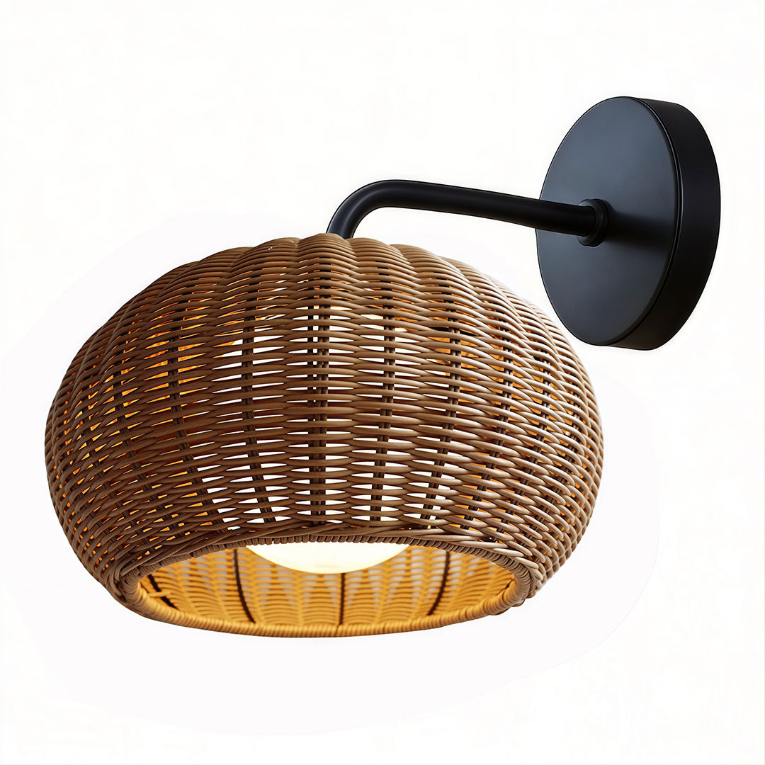 Woven Rattan Outdoor Pendant Light – Waterproof Ceiling Light