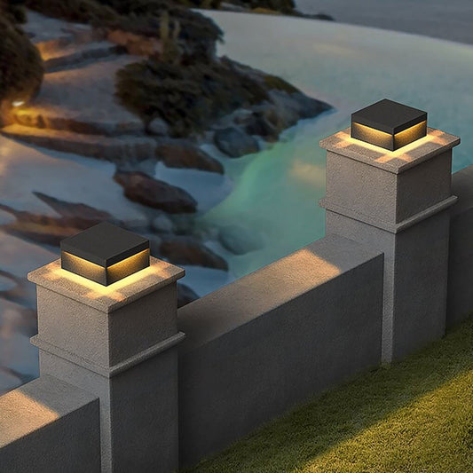 Square Outdoor Post Light, Modern Waterproof LED Fence and Pillar Light