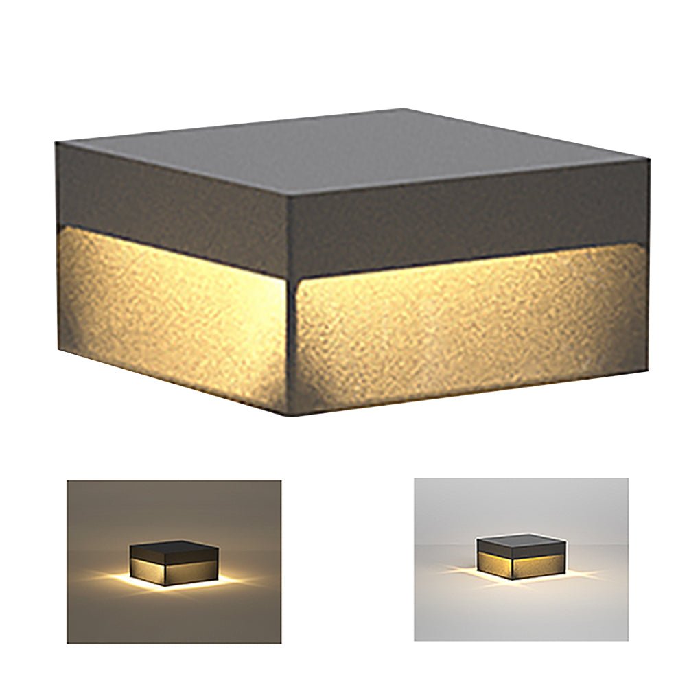 Square Outdoor Post Light, Modern Waterproof LED Fence and Pillar Light