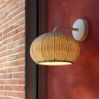 Woven Rattan Outdoor Pendant Light – Waterproof Ceiling Light