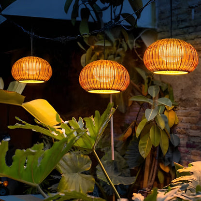 Woven Rattan Outdoor Pendant Light – Waterproof Ceiling Light
