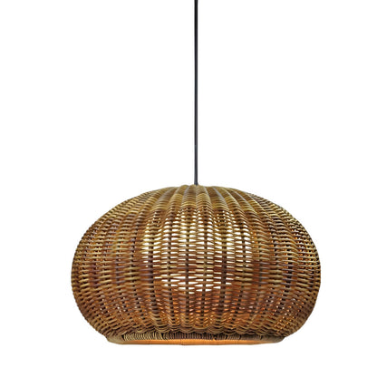 Woven Rattan Outdoor Pendant Light – Waterproof Ceiling Light