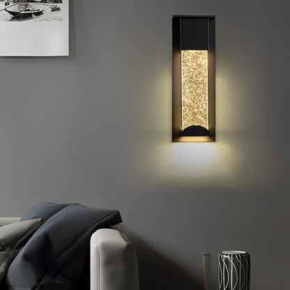 Rectangular Bubble Glass Outdoor Wall Sconce – LED Light