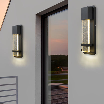 Rectangular Bubble Glass Outdoor Wall Sconce – LED Light