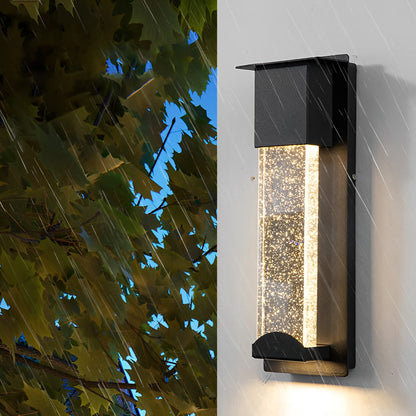 Rectangular Bubble Glass Outdoor Wall Sconce – LED Light