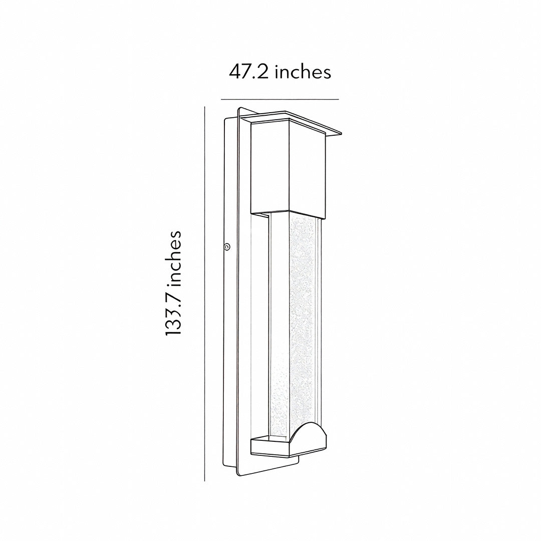 Rectangular Bubble Glass Outdoor Wall Sconce – LED Light