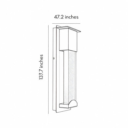 Rectangular Bubble Glass Outdoor Wall Sconce – LED Light