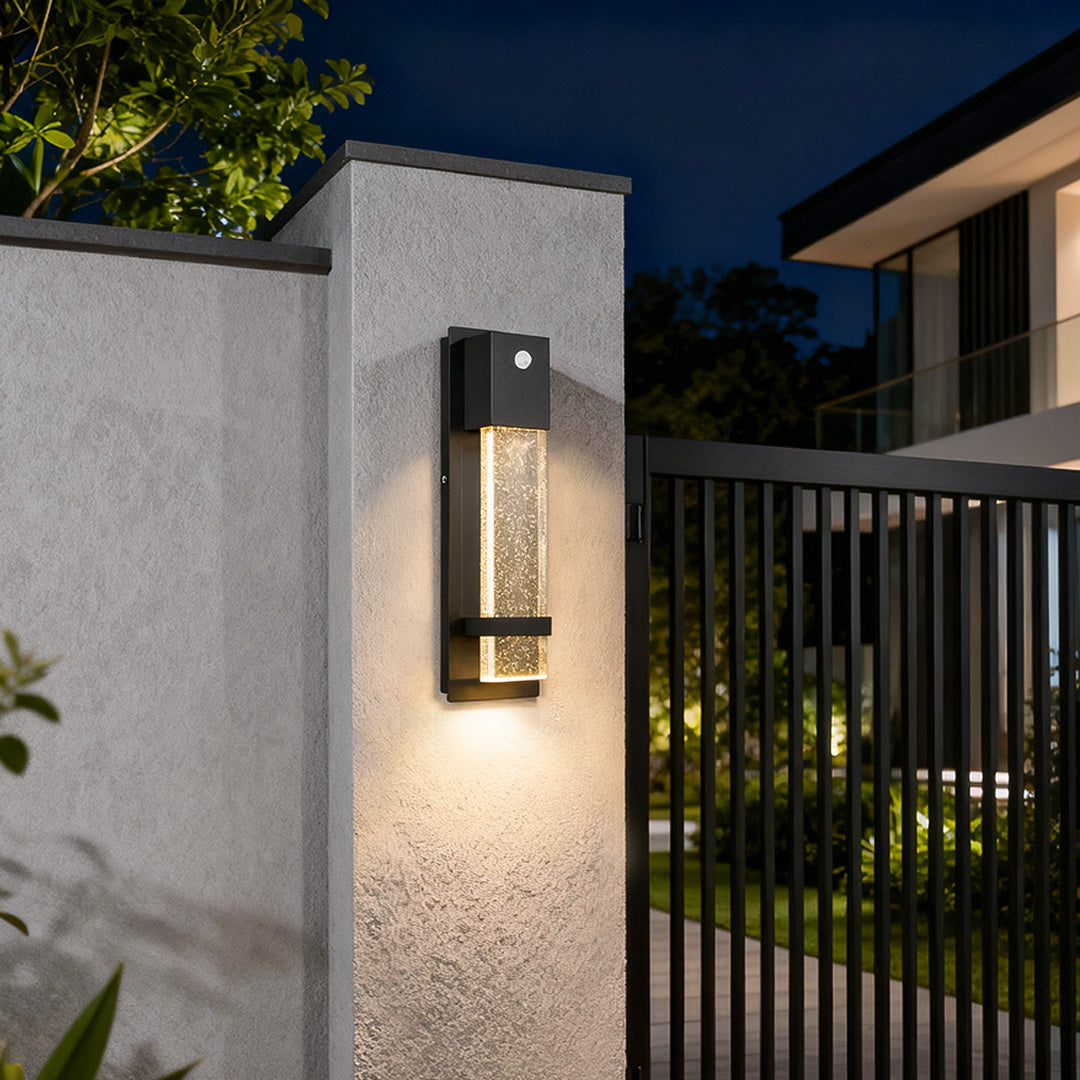Rectangular Bubble Glass Outdoor Wall Sconce – LED Light