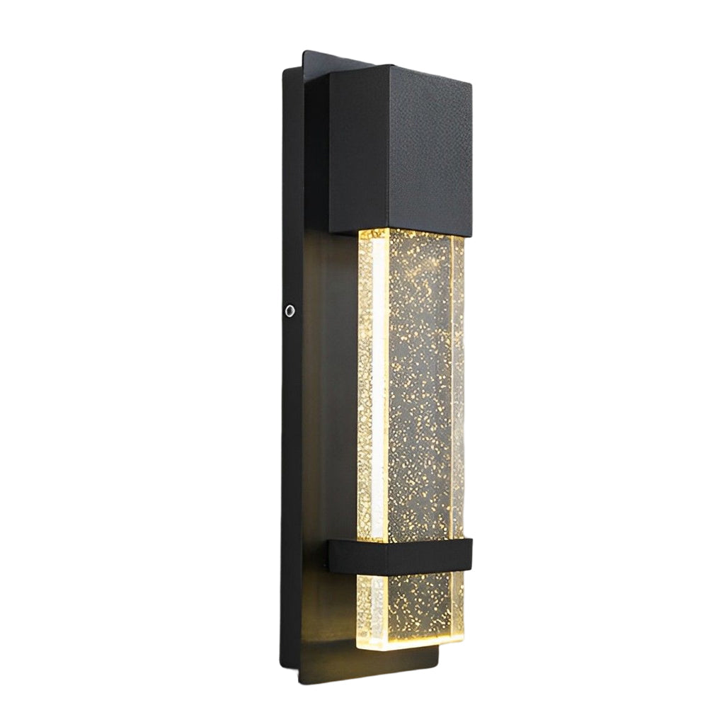 Rectangular Bubble Glass Outdoor Wall Sconce – LED Light