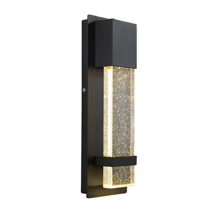 Rectangular Bubble Glass Outdoor Wall Sconce – LED Light