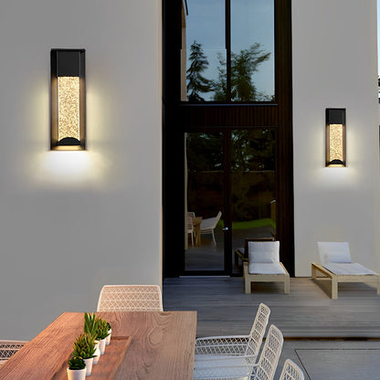 Rectangular Bubble Glass Outdoor Wall Sconce – LED Light