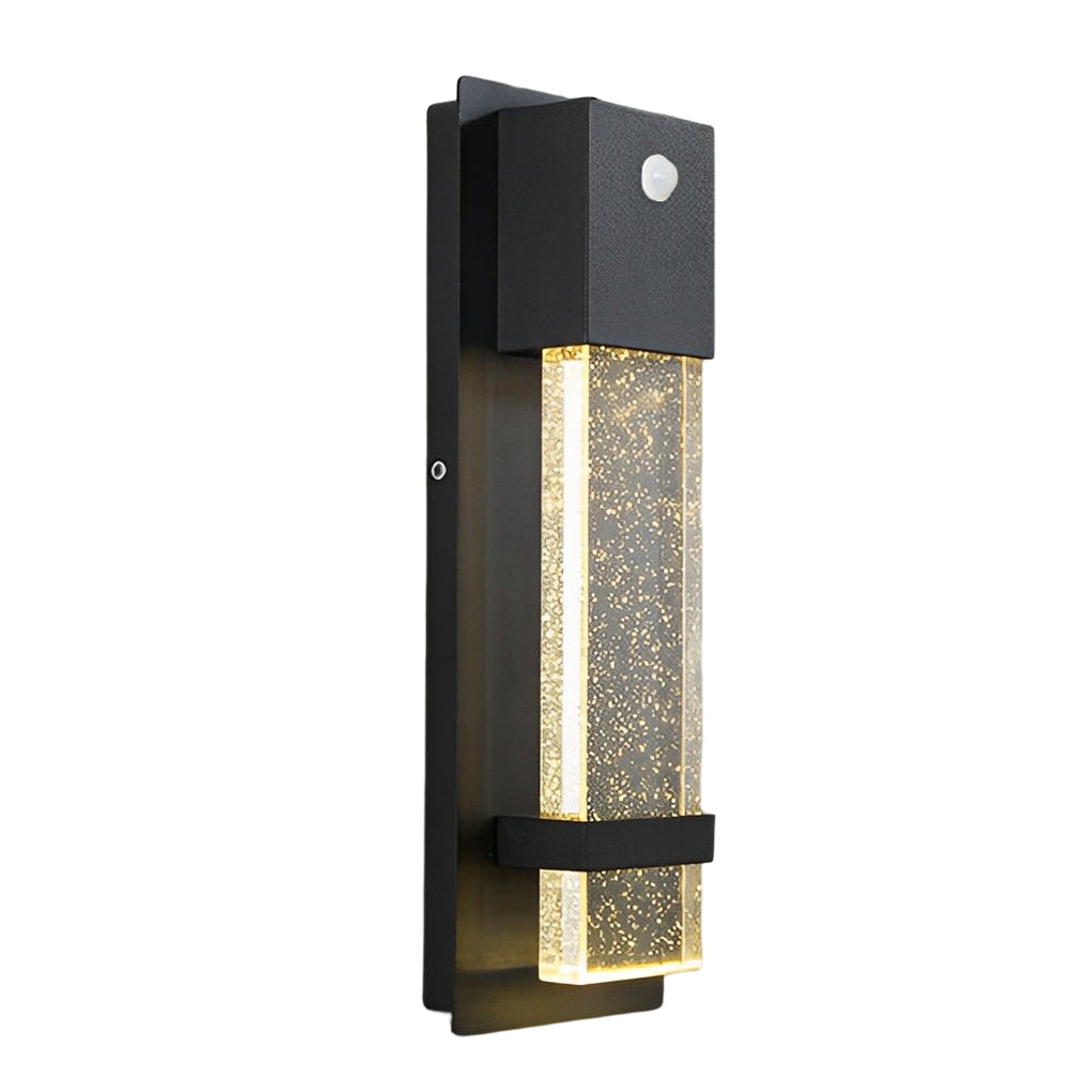 Rectangular Bubble Glass Outdoor Wall Sconce – LED Light