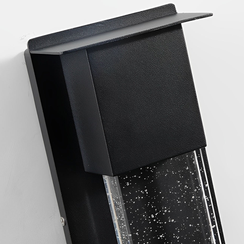 Rectangular Bubble Glass Outdoor Wall Sconce – LED Light