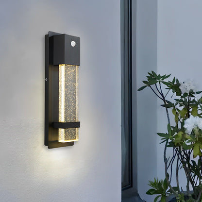 Rectangular Bubble Glass Outdoor Wall Sconce – LED Light