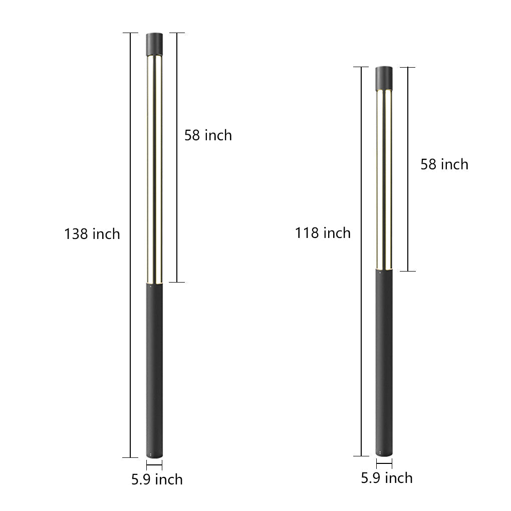 Modern LED Bollard Lights, Cylindrical Outdoor Landscape Lighting