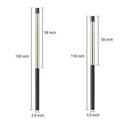 Modern LED Bollard Lights, Cylindrical Outdoor Landscape Lighting