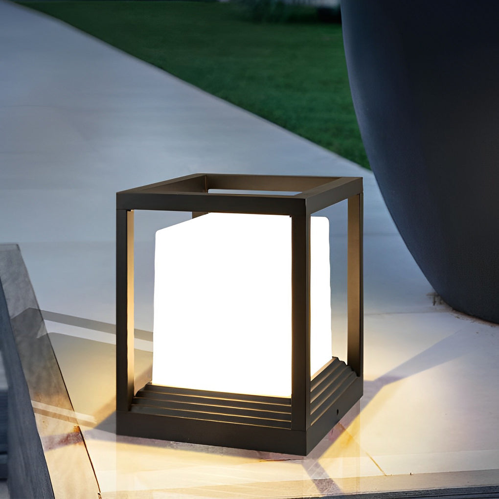 Garden Pedestal Lights Minimalist Square Waterproof LED Light