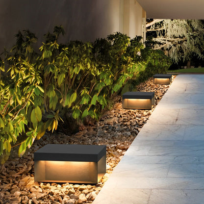Square Solar Post Light, LED Outdoor Landscape Lighting for Deck, Fence and Patio, Waterproof Black