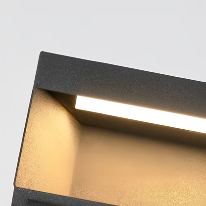 Square Solar Post Light, LED Outdoor Landscape Lighting for Deck, Fence and Patio, Waterproof Black