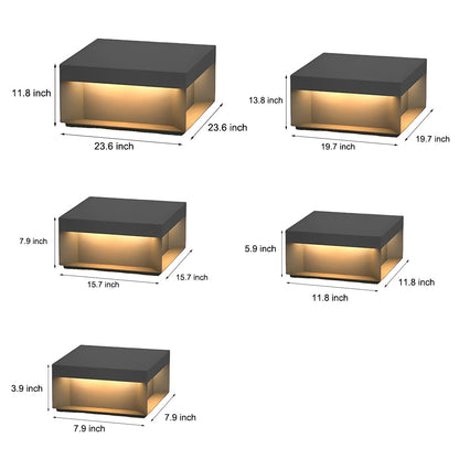 Square Solar Post Light, LED Outdoor Landscape Lighting for Deck, Fence and Patio, Waterproof Black