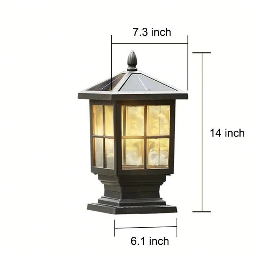 Stone Light Pillar Traditional Black Waterproof LED Light