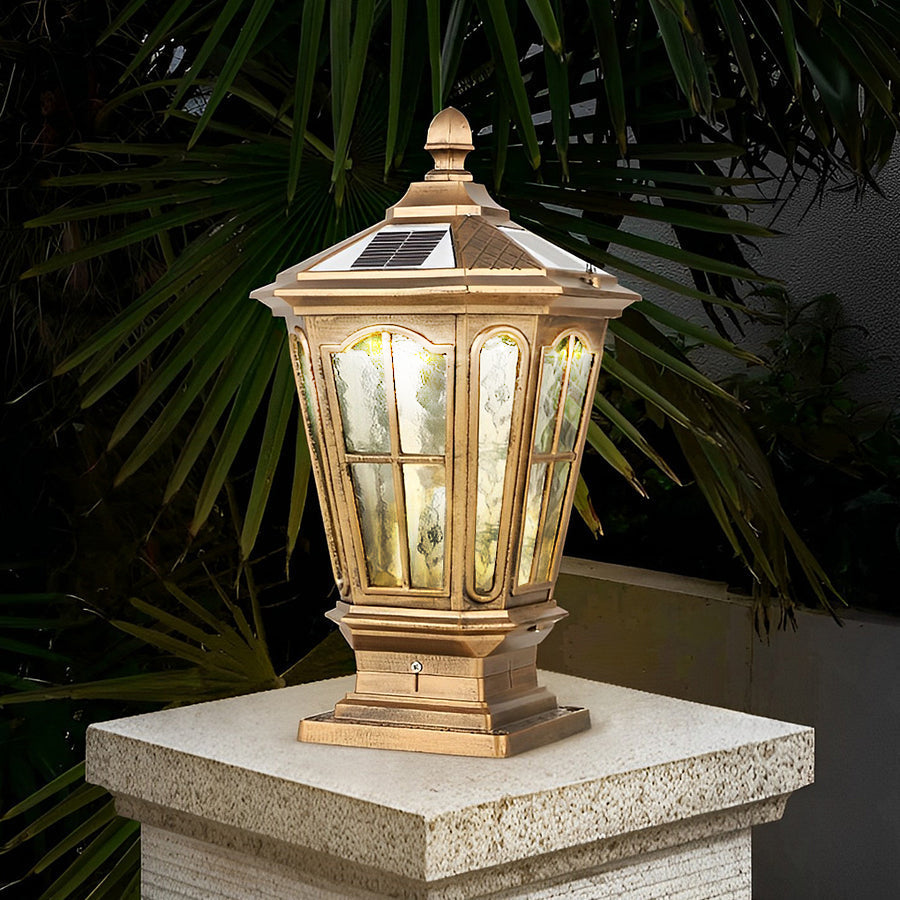 Solar Post Cap Light, Traditional Outdoor LED Pillar Light for Fence, Deck and Patio