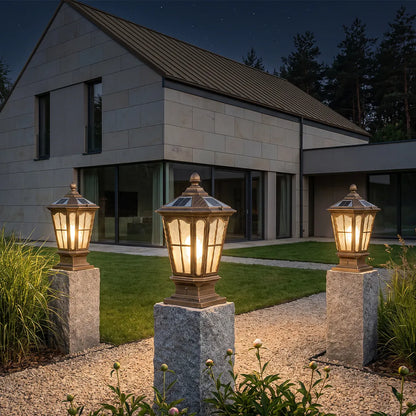 Solar Post Cap Light, Traditional Outdoor LED Pillar Light for Fence, Deck and Patio