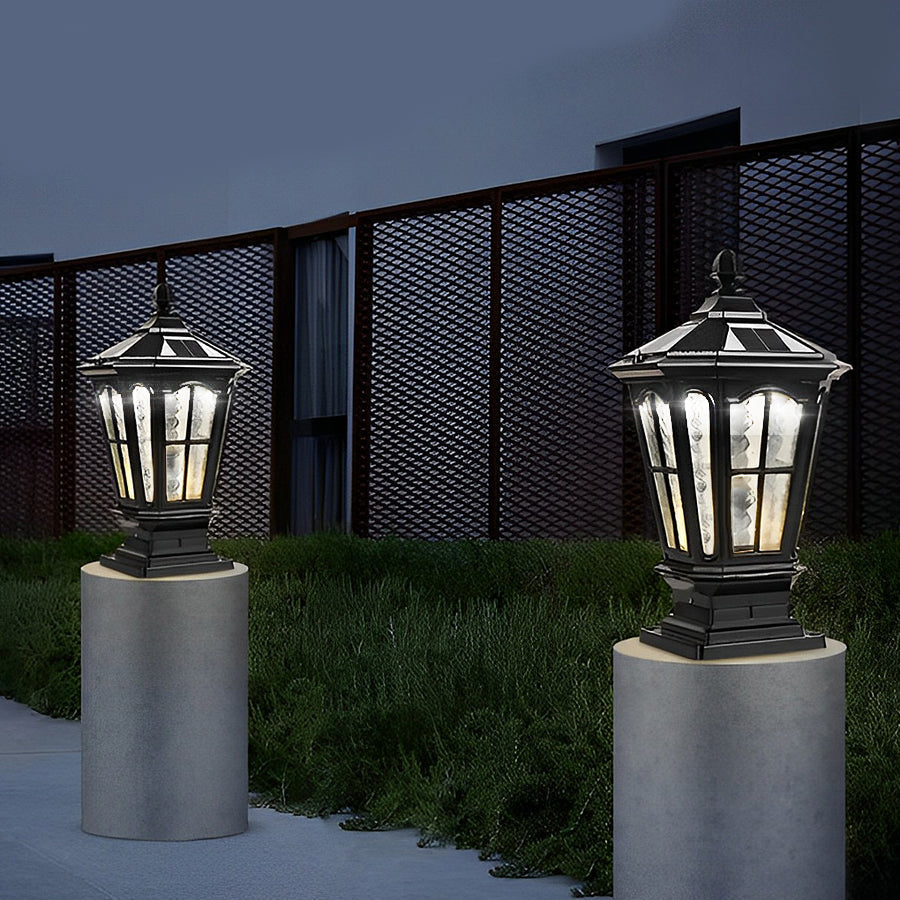 Solar Post Cap Light, Traditional Outdoor LED Pillar Light for Fence, Deck and Patio