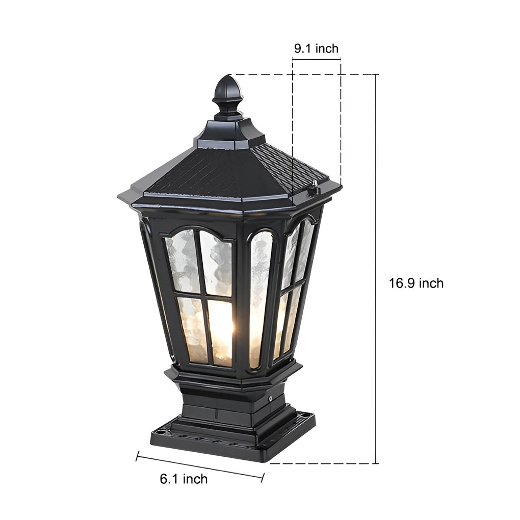 Solar Post Cap Light, Traditional Outdoor LED Pillar Light for Fence, Deck and Patio