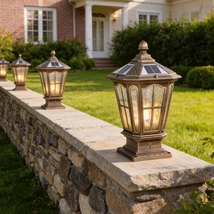 Solar Post Cap Light, Traditional Outdoor LED Pillar Light for Fence, Deck and Patio