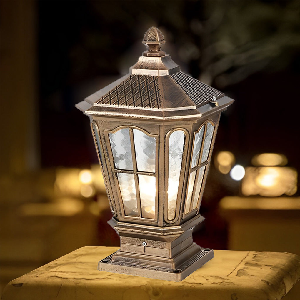Solar Post Cap Light, Traditional Outdoor LED Pillar Light for Fence, Deck and Patio