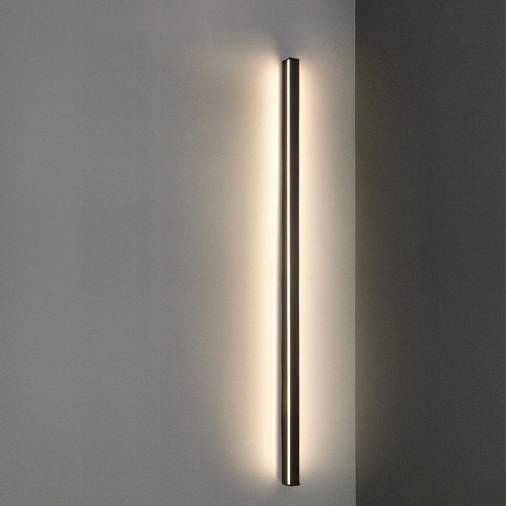 Linear Outdoor Wall Sconce Minimalist LED Black Lamp