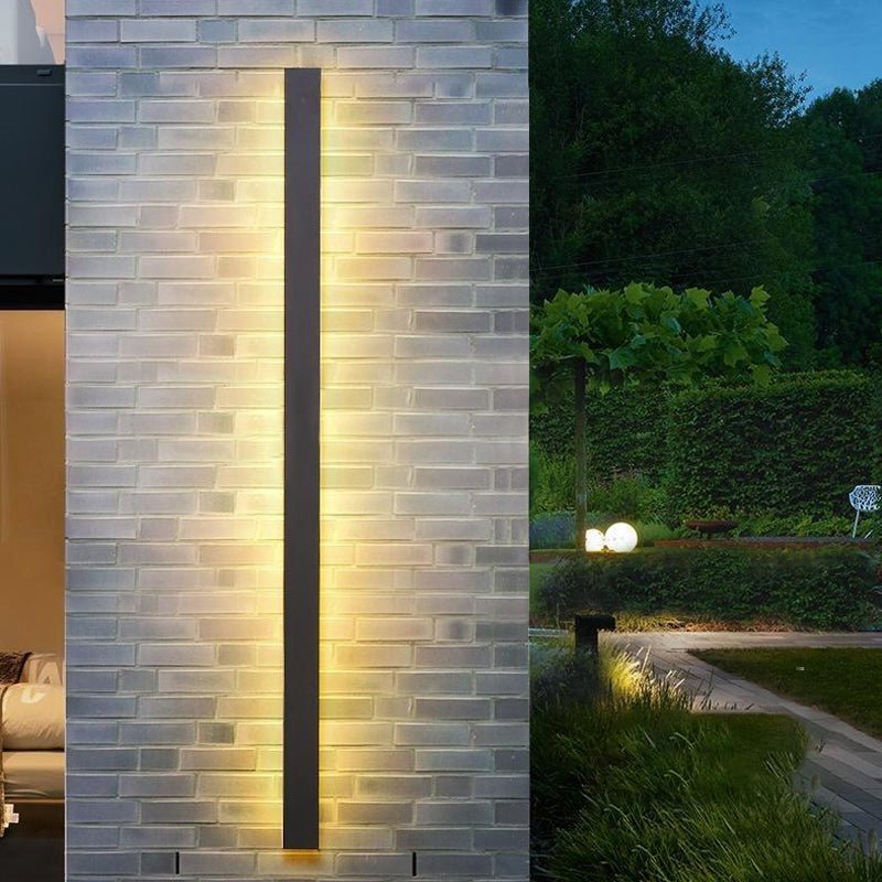 Linear Outdoor Wall Sconce Minimalist LED Black Lamp