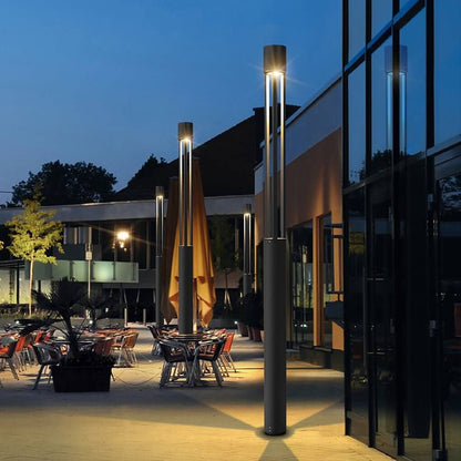 LED Bollard Path Lights, Modern Black Outdoor Landscape Lighting