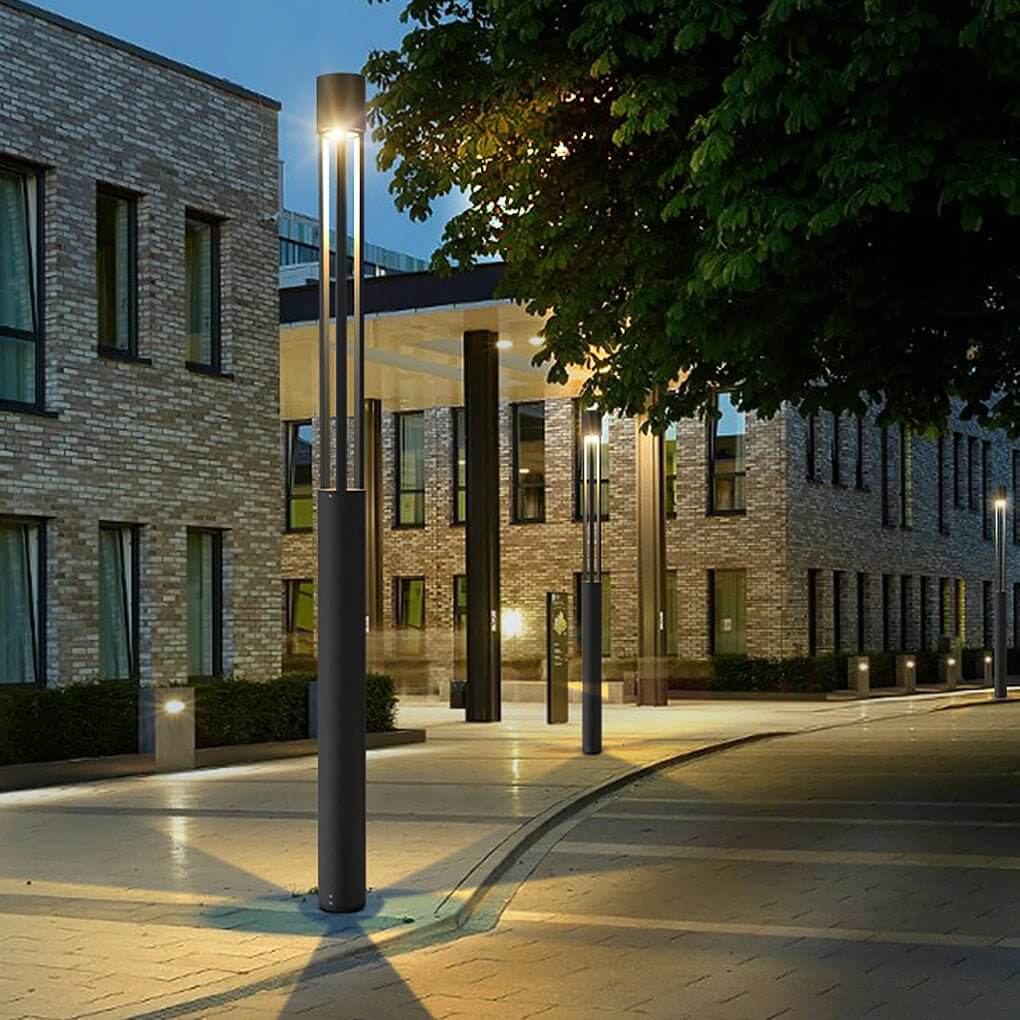 LED Bollard Path Lights, Modern Black Outdoor Landscape Lighting