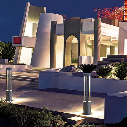 LED Bollard Path Lights, Modern Black Outdoor Landscape Lighting
