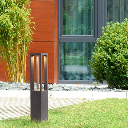 LED Bollard Path Lights, Modern Black Outdoor Landscape Lighting