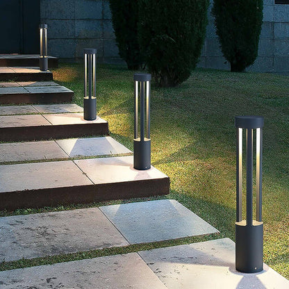LED Bollard Path Lights, Modern Black Outdoor Landscape Lighting