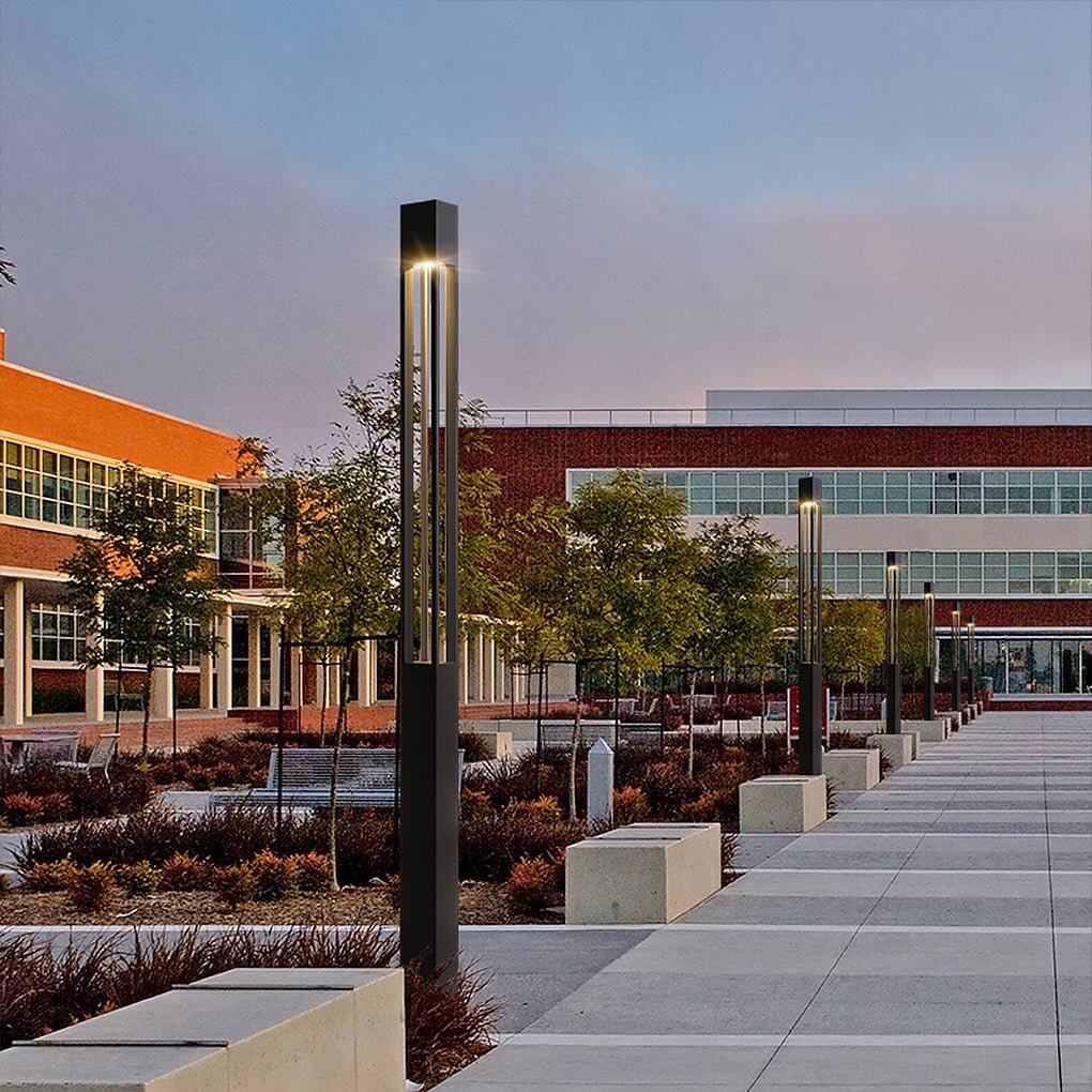 LED Bollard Path Lights, Modern Black Outdoor Landscape Lighting