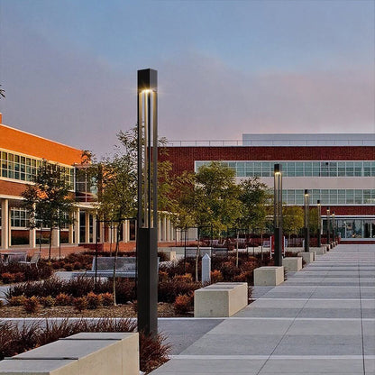 LED Bollard Path Lights, Modern Black Outdoor Landscape Lighting