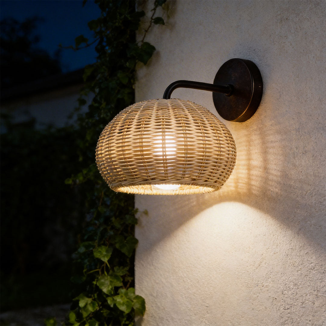 Woven Rattan Outdoor Pendant Light – Waterproof Ceiling Light